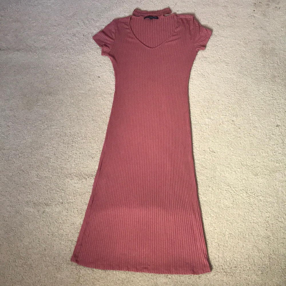Short Sleeved Bodycon Midi Dress
